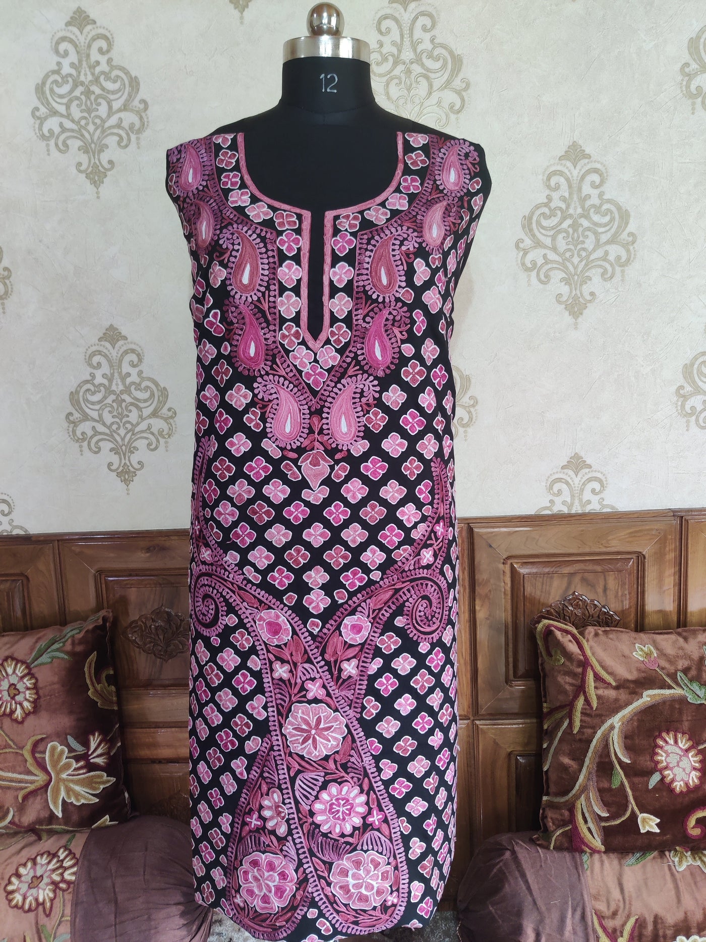 Shop Yellow Spring Aari Embroidered Georgette Suit | Kashmir Box –  KashmirBox.com
